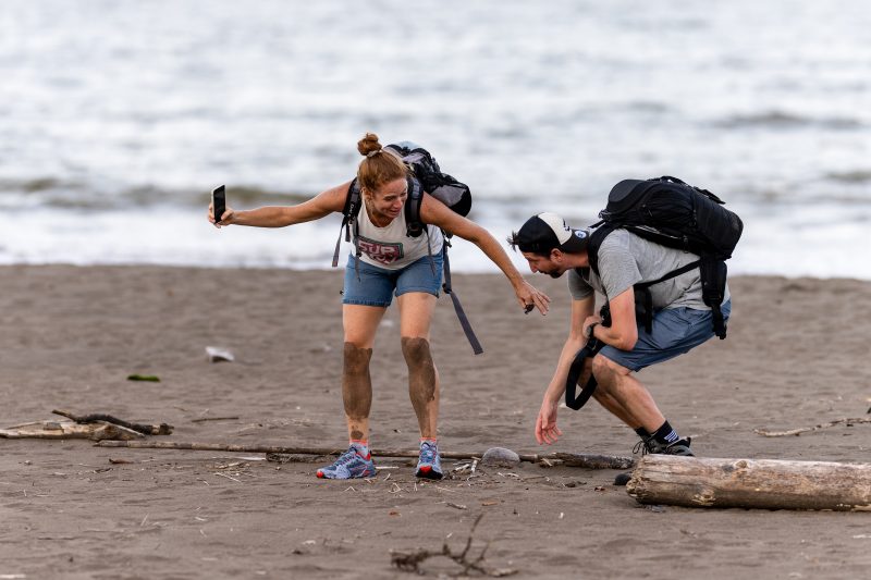 Baby turtle making its way across sandy beach to the ocean. Tortuguero, Costa Rica 2024, © Dirk Heurich, dirksn.com