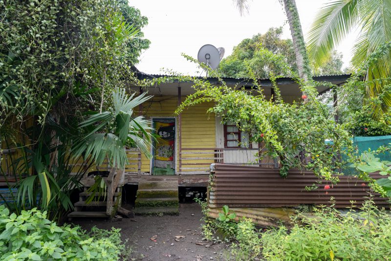 Tropical beach scene with ocean and lush green trees. Puerto Viejo de Talamanca, Costa Rica, 2024, © Dirk Heurich, dirksn.com